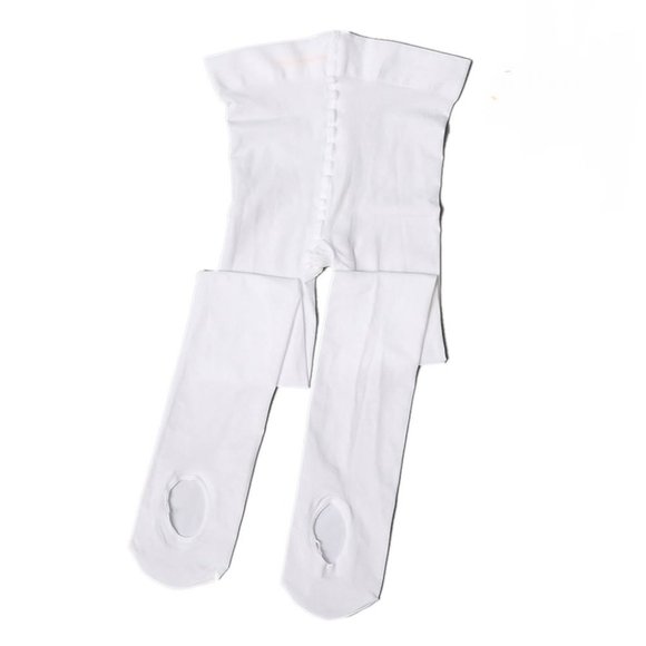 Dux Dance Mesh CONVERTIBLE Tights Dance Ballet Toddler Youth Child  BLACK WHITE - Picture 3 of 5